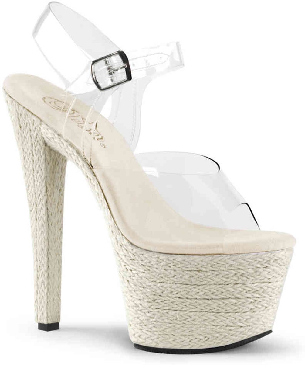 EU 36 = US 6 | SKY-308ESP | *7 Heel, 2 3/4 Braided Espadrille PF Ankle Strap Sandal